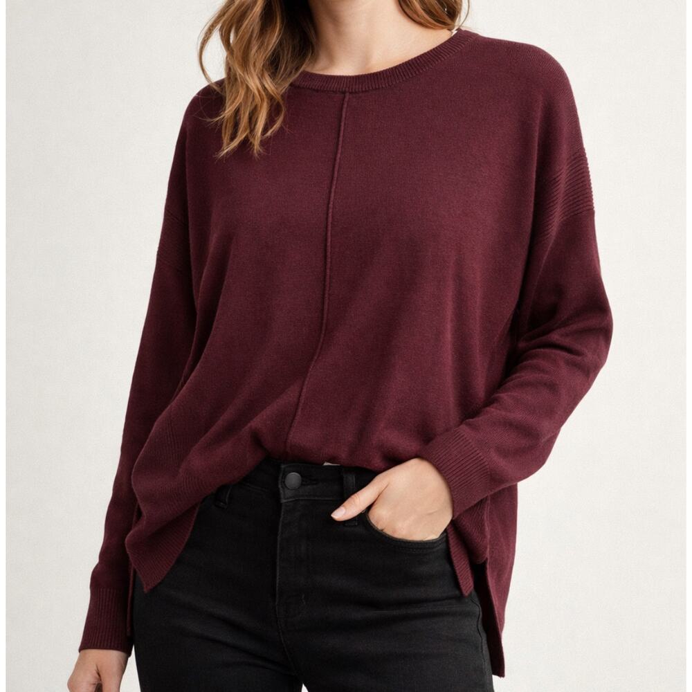 Dark Academia Quiet Luxury Corpcore Joseph A Burgundy Sweater Size M